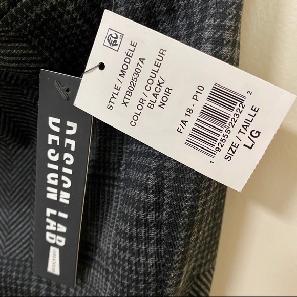 DESIGN LAB Plaid Houndstooth Patchwork Leggings Size Large New - Picture 7 of 8